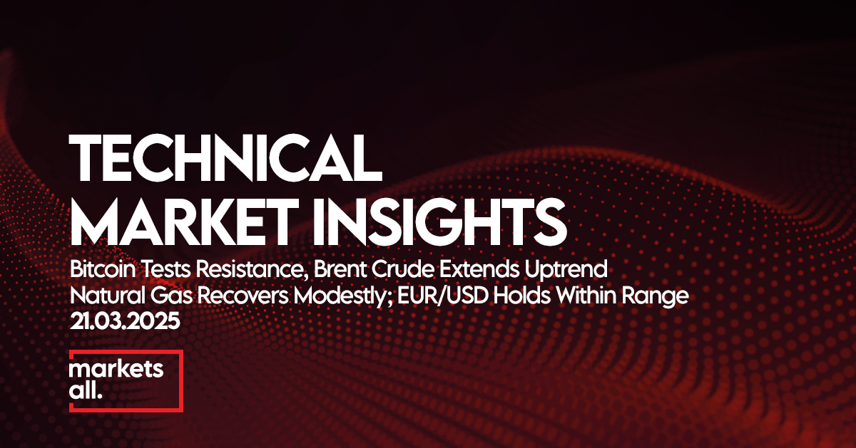 Bitcoin Struggles at Resistance, Brent Crude in Uptrend, Natural Gas Rebounds, EUR/USD Range-Bound Movement - MarketsAll